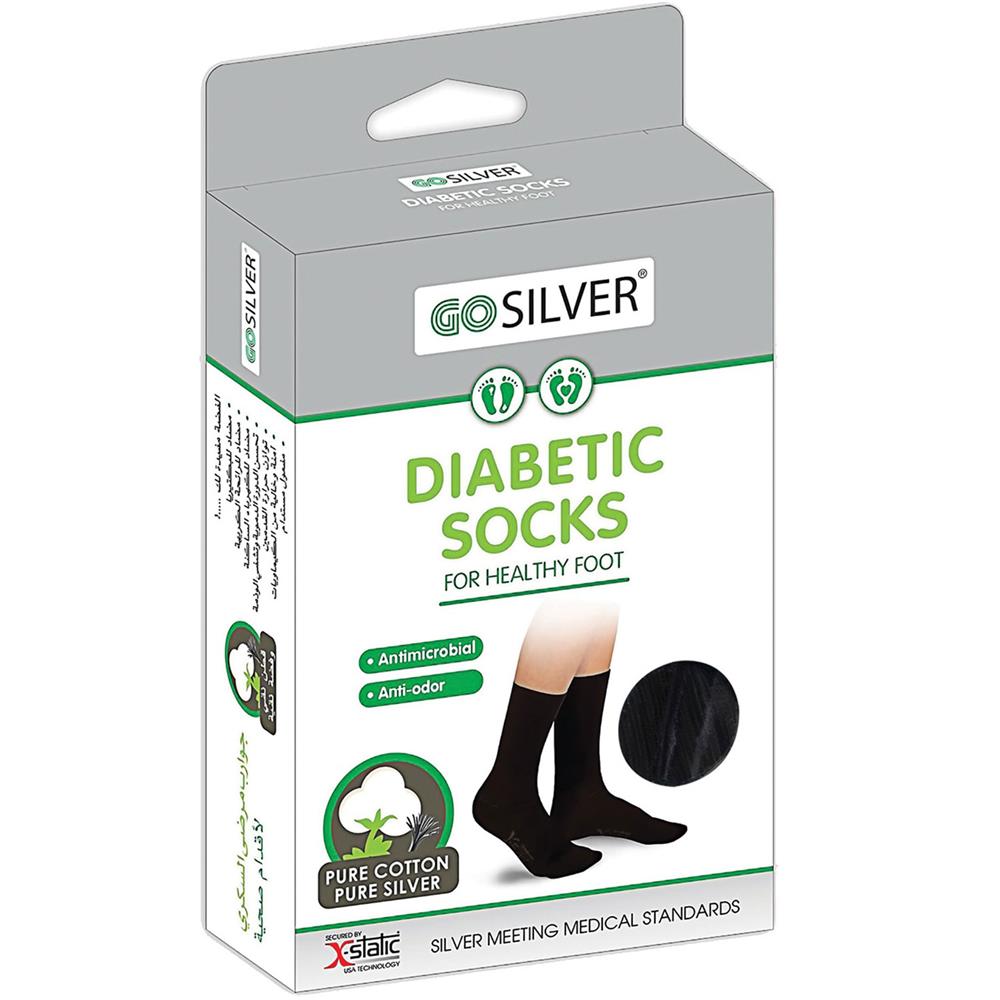 Back Image for GoSilver Diabetics Socks Black