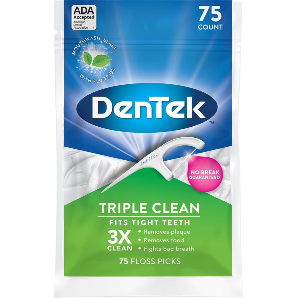 Back Image for DenTek Triple Clean Floss Picks 75's