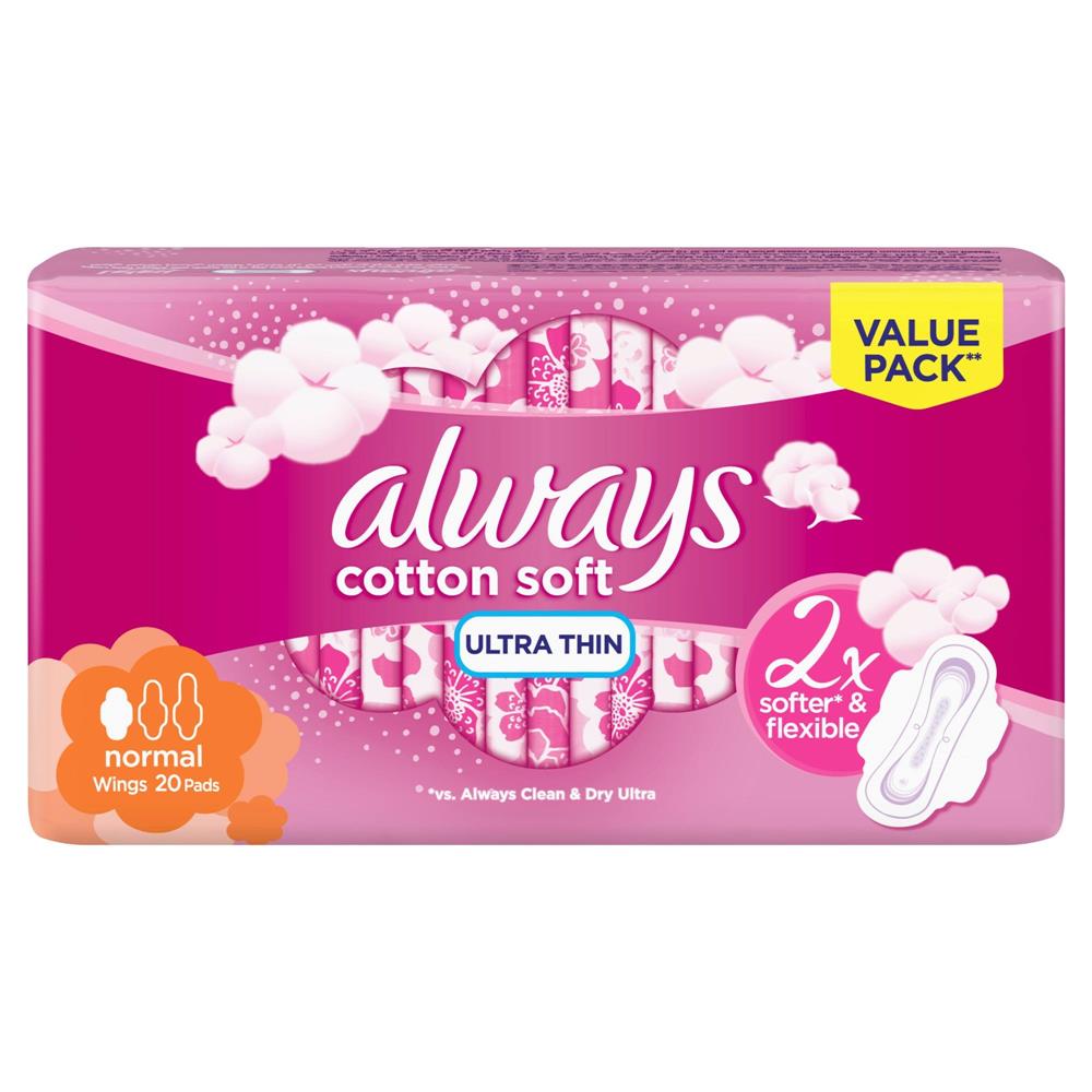 Back Image for Always Cotton Soft Ultra Normal Pads 20's