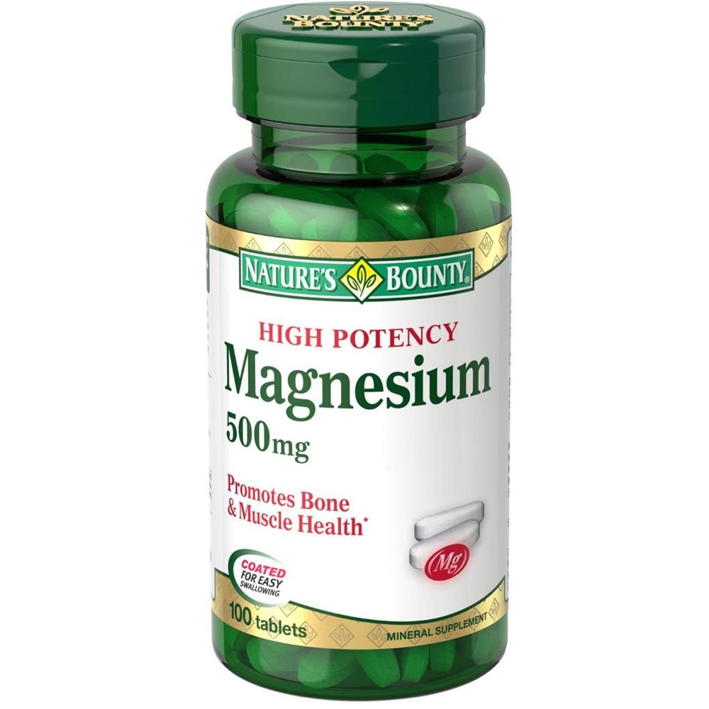 Back Image for Nature's Bounty Magnesium Oxide 500mg Tablets 100's