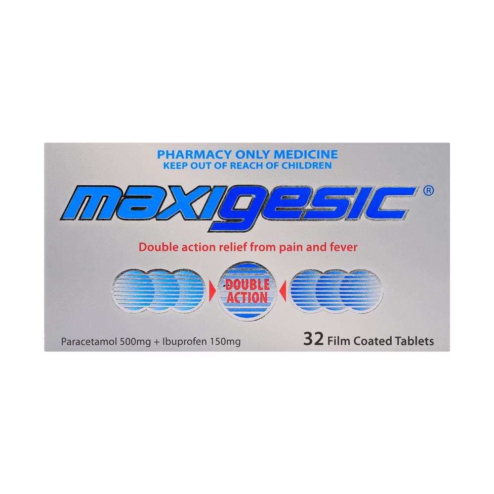 Maxigesic Paracetamol 500mg + Ibuprofen 150mg Tablets, Pack of 32's