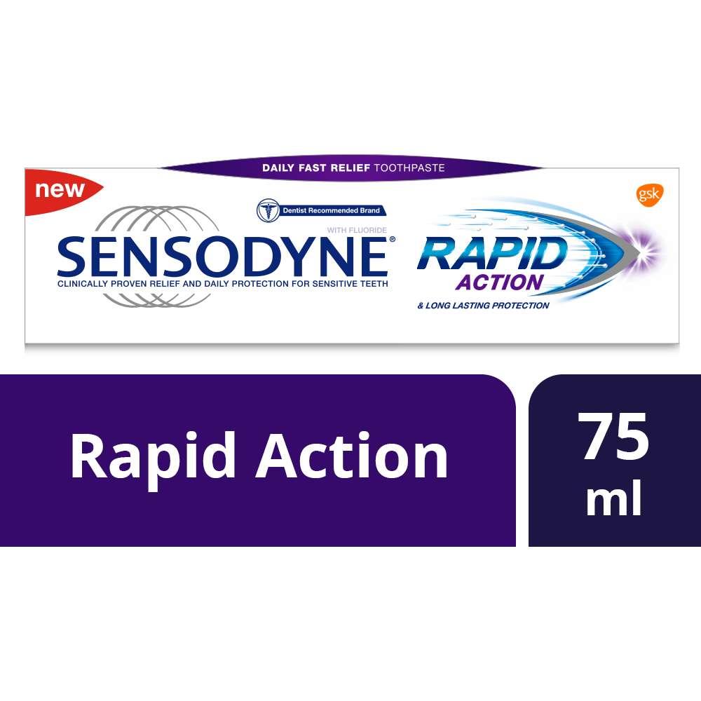 Back Image for Sensodyne Rapid Action Toothpaste 75ml