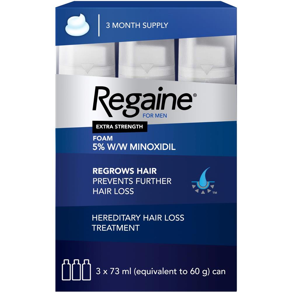 Product Image for Regaine® For Men Extra Strength Scalp Foam 5% 3x73ml