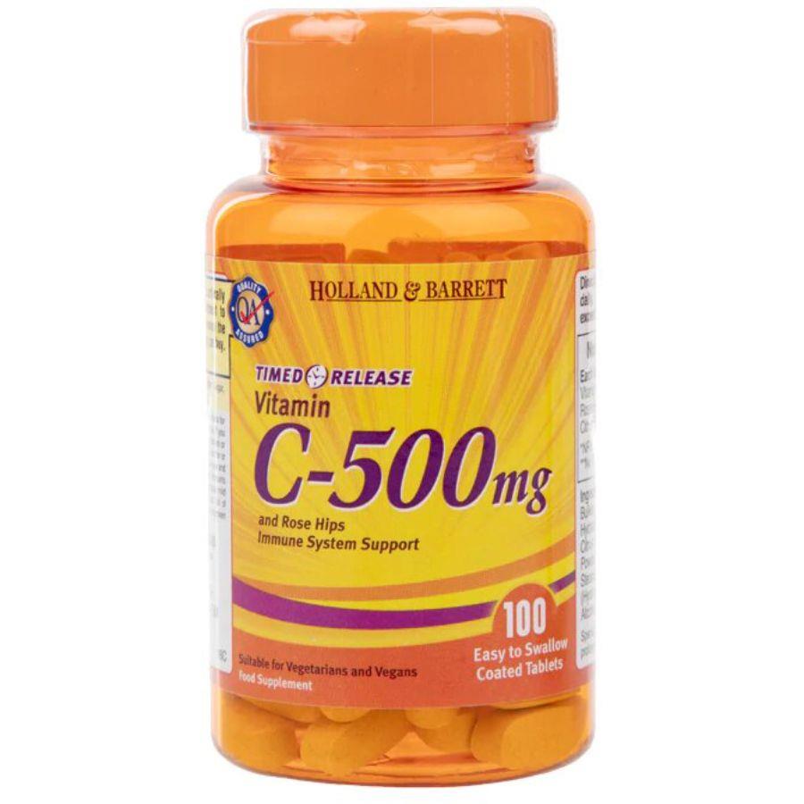 Back Image for Holland & Barrett Timed Release Vitamin C 500mg Tablets 100's
