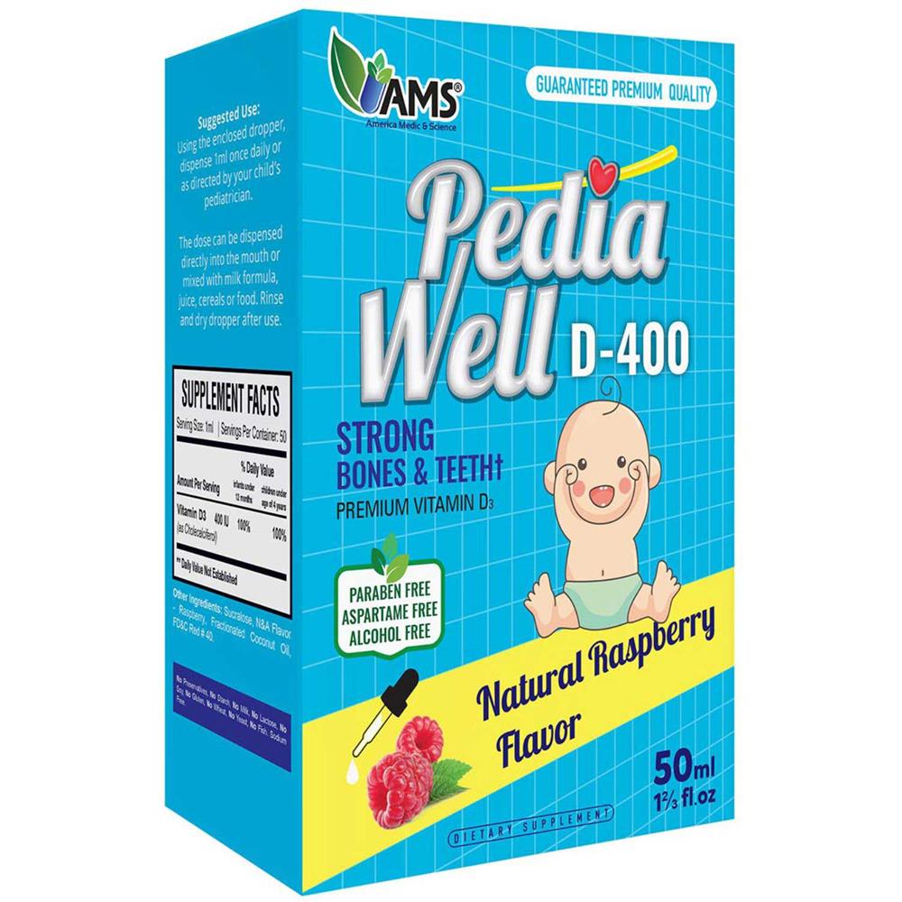 AMS اي ام اس فيتامين د 400 بنكهة التوت الطبيعي 50 مل