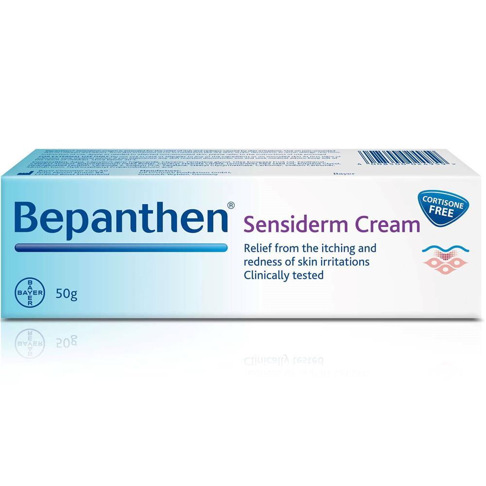 Back Image for Bepanthen Sensiderm Cream, Soothes and Regenerates Itchy and Dry Skin, Eczema Symptoms Relief, 50g