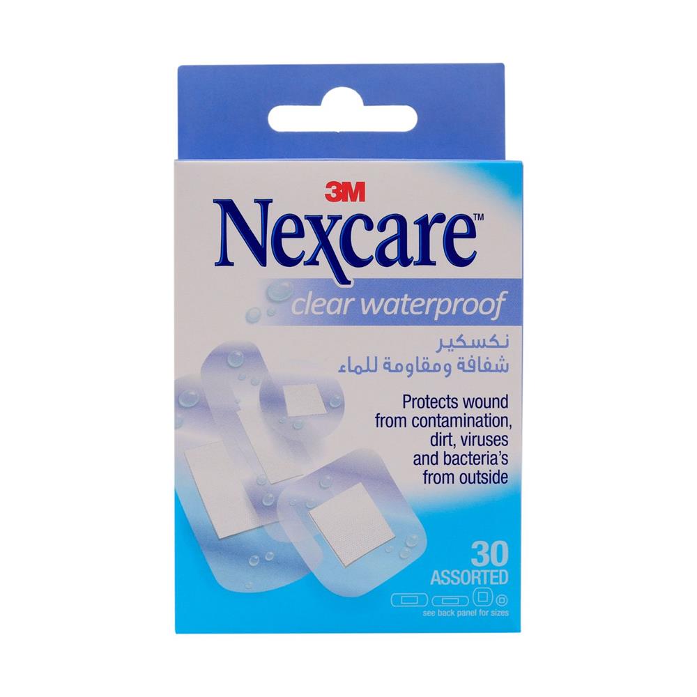 Back Image for 3M Nexcare Clear Waterproof Assorted Bandages 30's