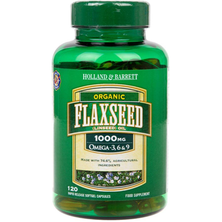 Buy Holland & Barrett Flaxseed Oil Organic Capsules 120's Online in the