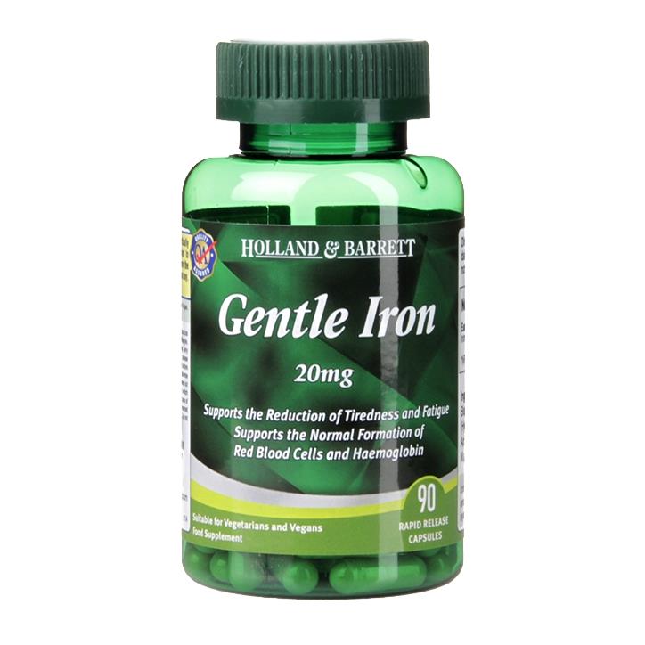 H&B Gentle Iron 20mg Capsules To Boost Energy & Reduce Tiredness and Fatigue, Pack of 90's