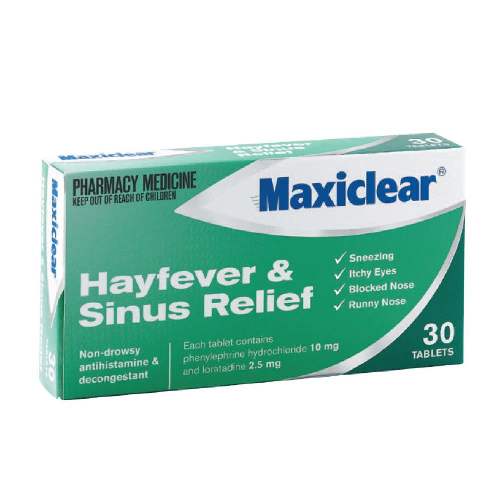 Product Image for MAXICLEAR HAYFEVER & SINUS RELIEF TABLETS 30S