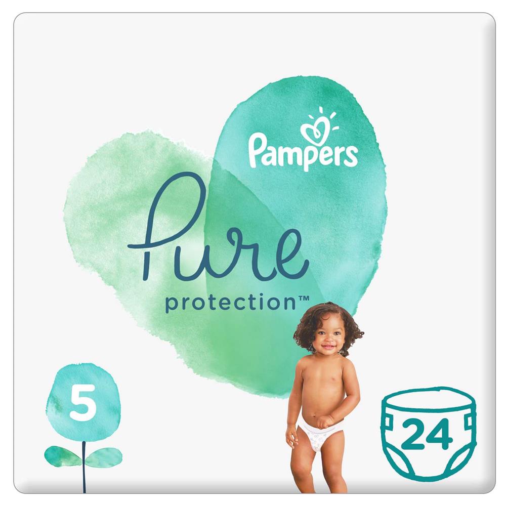 Back Image for Pampers Pure Protection Diapers Size 5 +11kg 24's