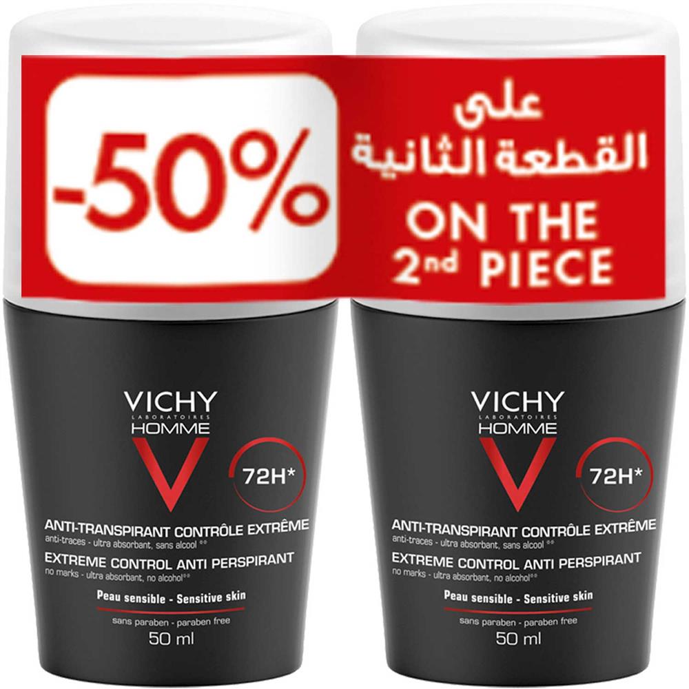 Vichy Homme 72 Hour Deodorant Anti Perspirant Soothing Effect Buy 1 & Get 50% off on the Second 