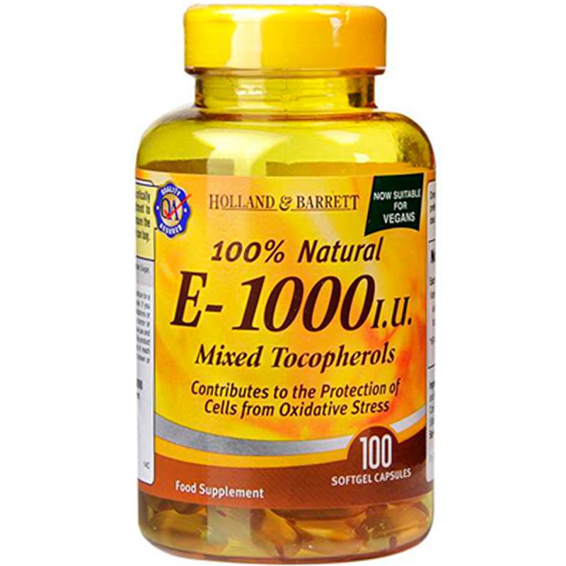 Buy Holland & Barrett Vitamin E Complex 1000iu Softgel Capsules 100's ...