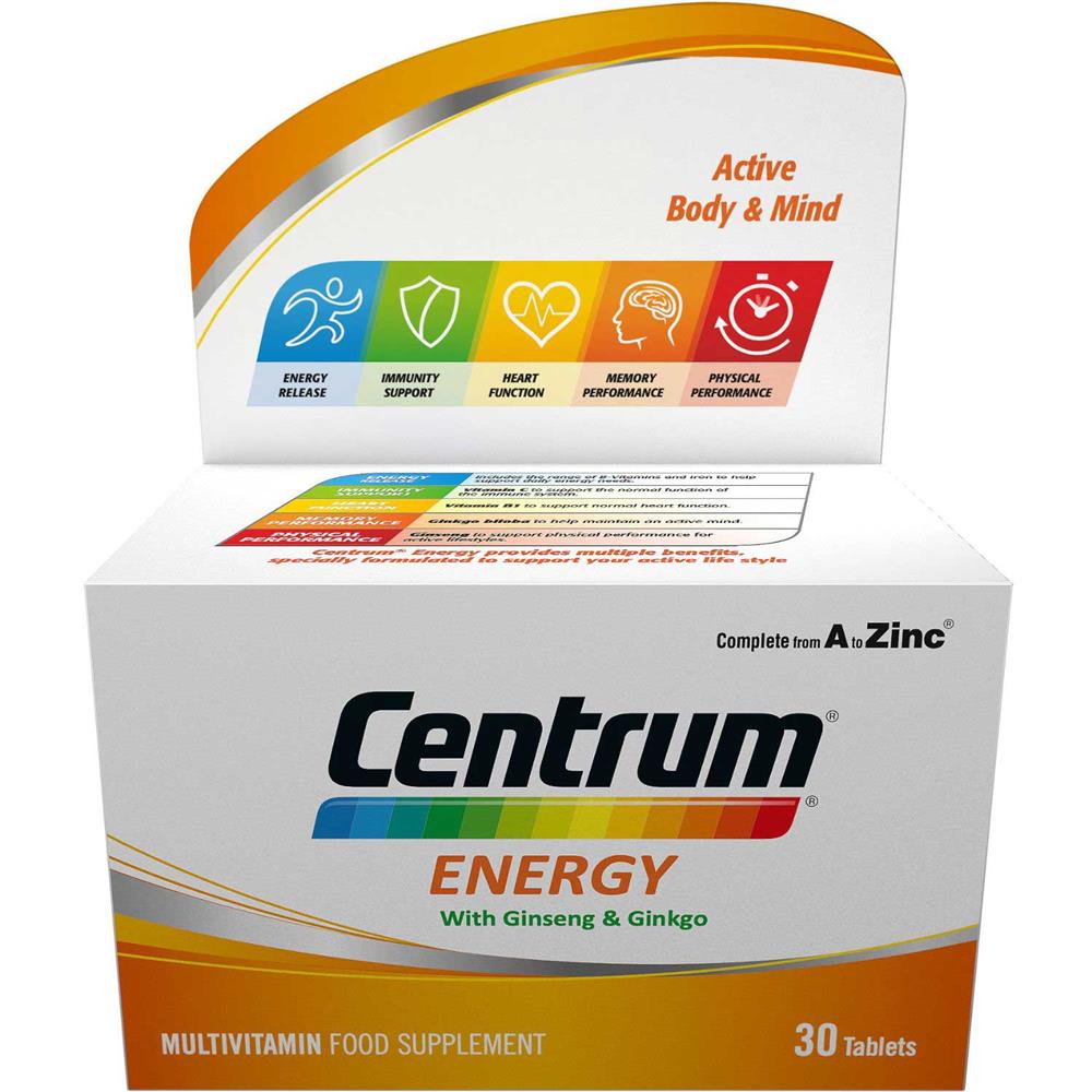 Back Image for Centrum Energy Multivitamin Tablets 30's