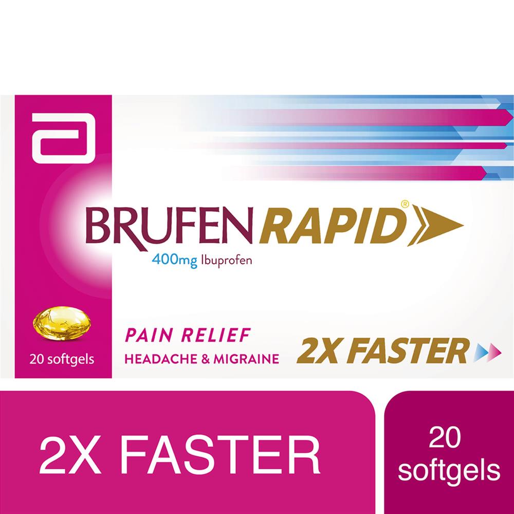Back Image for Brufen Rapid 400mg Softgels Capsules 20's