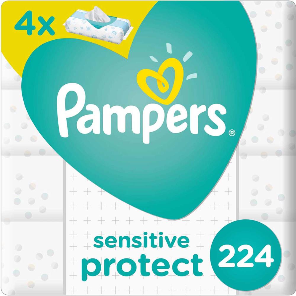 Back Image for Pampers Sensitive Baby Wipes 3+1 224's
