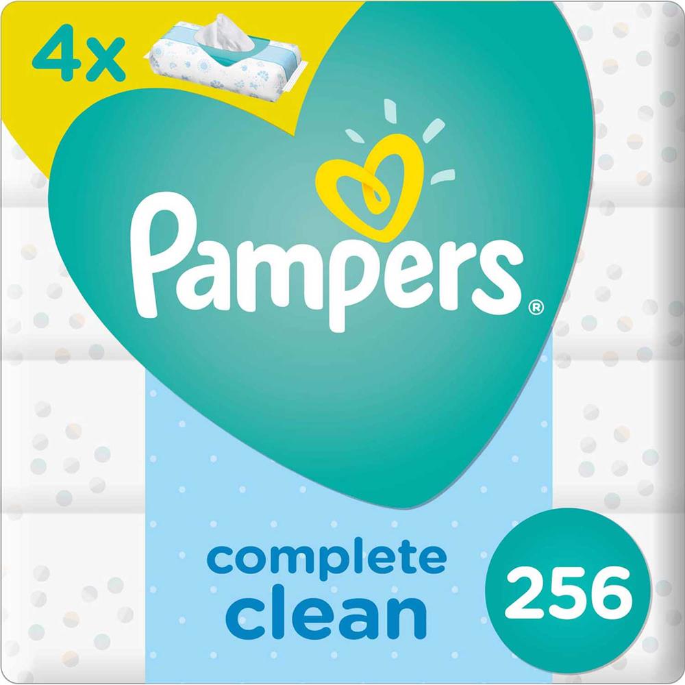 Back Image for Pampers Fresh Clean Baby Wipes 3+1 256's