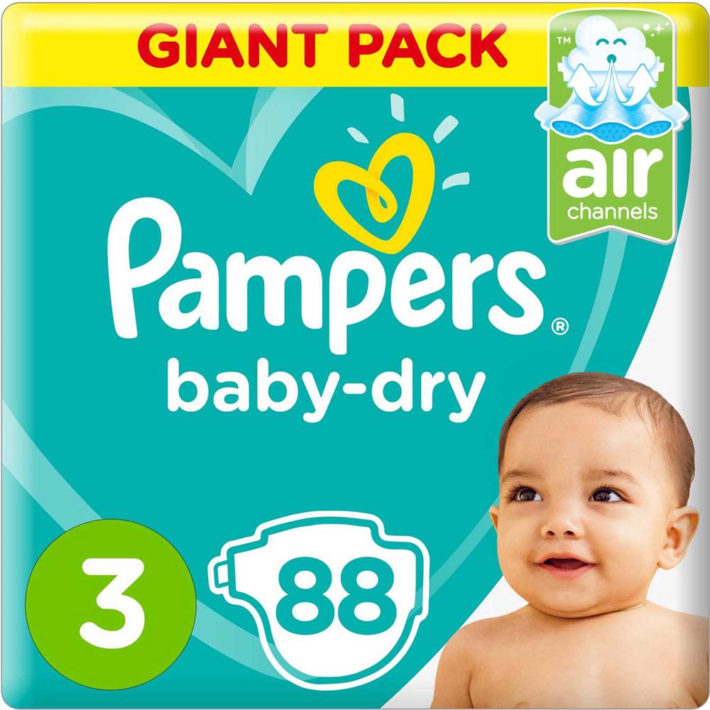 Buy Pampers Baby-Dry Diapers Size Midi 6-10kg Giant Pack 88's