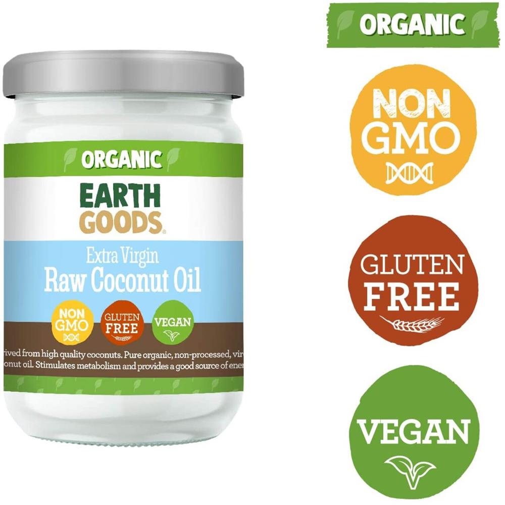 Back Image for Earth Goods Organic Extra Virgin Coconut Oil NON-GMO Gluten-Free Vegan 500ml