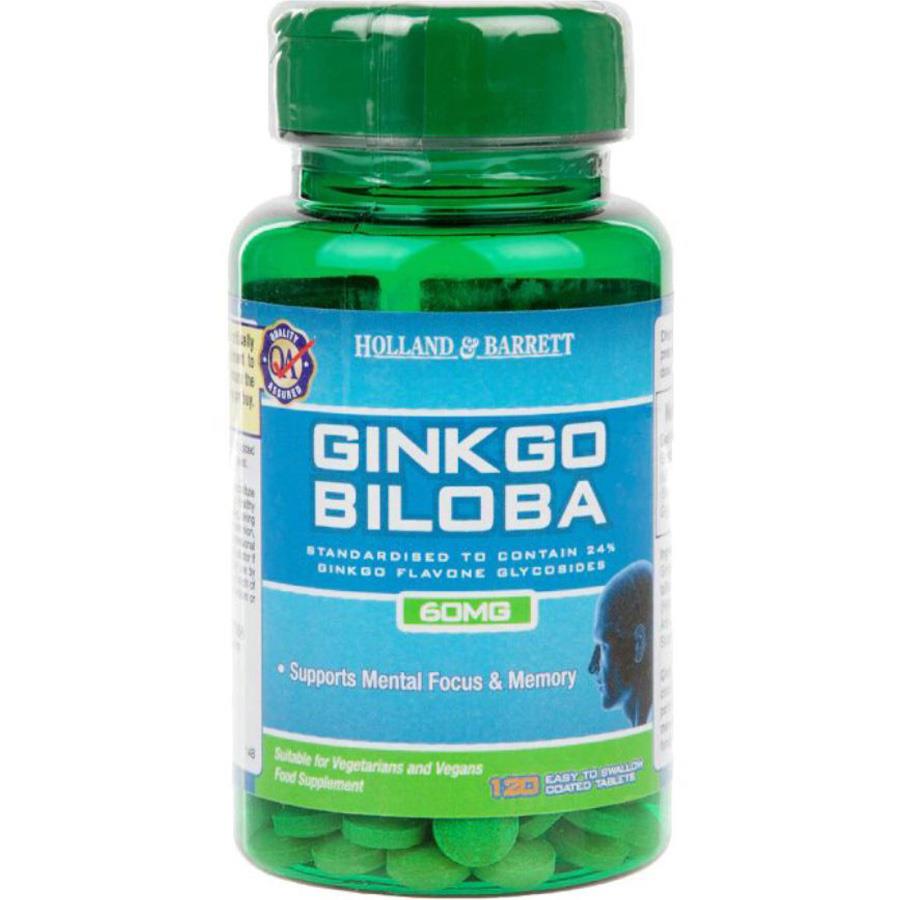 H&B Ginkgo Biloba 60mg Tablets For Mental Focus And Memory Support, Pack of 120's