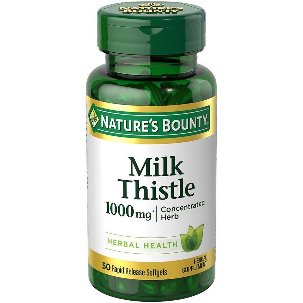 Back Image for Nature's Bounty Milk Thistle 1000mg Capsules 50's