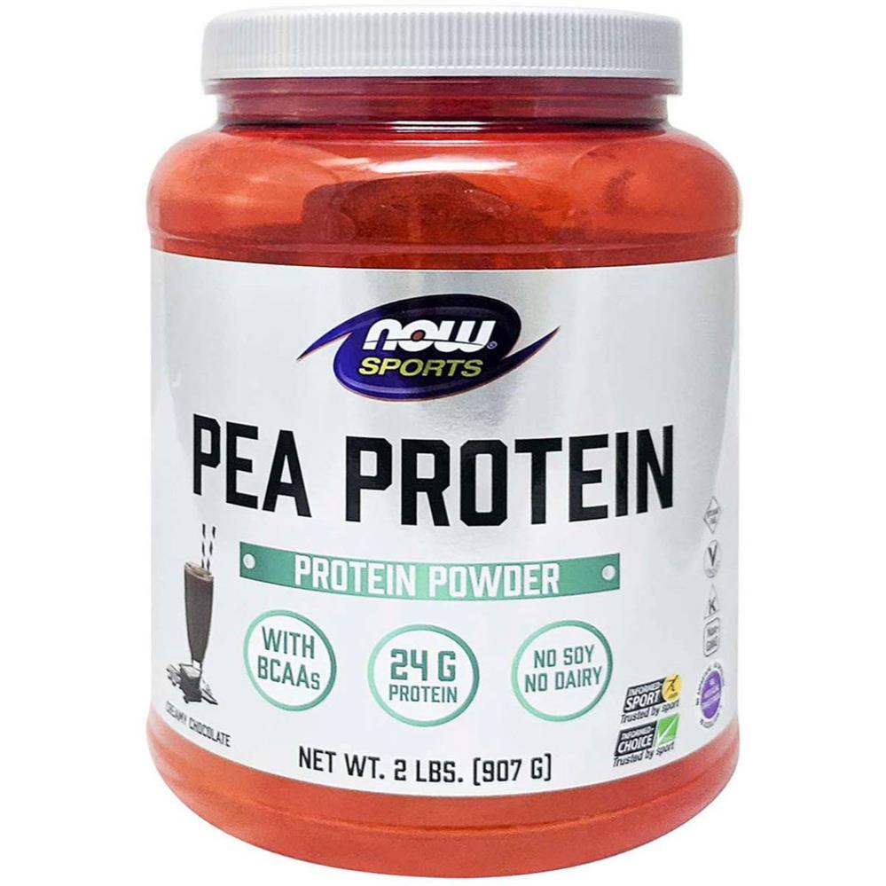 Now Sports Pea Protein Powder With BCAAs For Muscle Growth & Recovery, Chocolate 2lbs