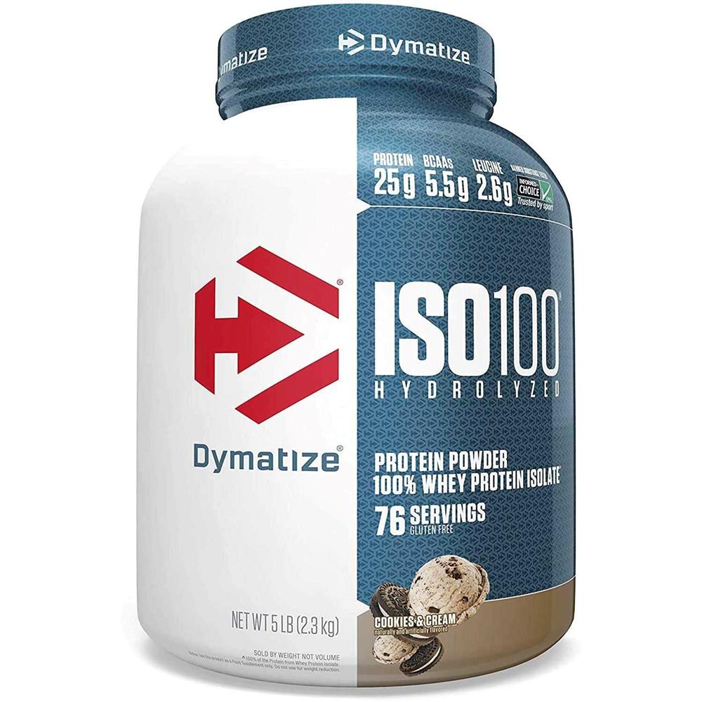 Back Image for Dymatize ISO 100 Carb Whey Cookies & Cream Protein Powder 5lbs