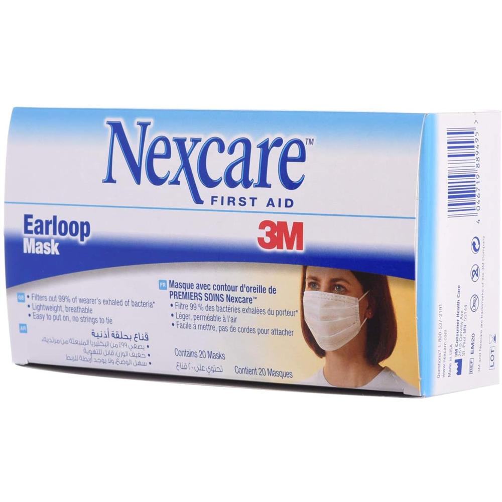 Back Image for Nexcare Earloop Mask 20's