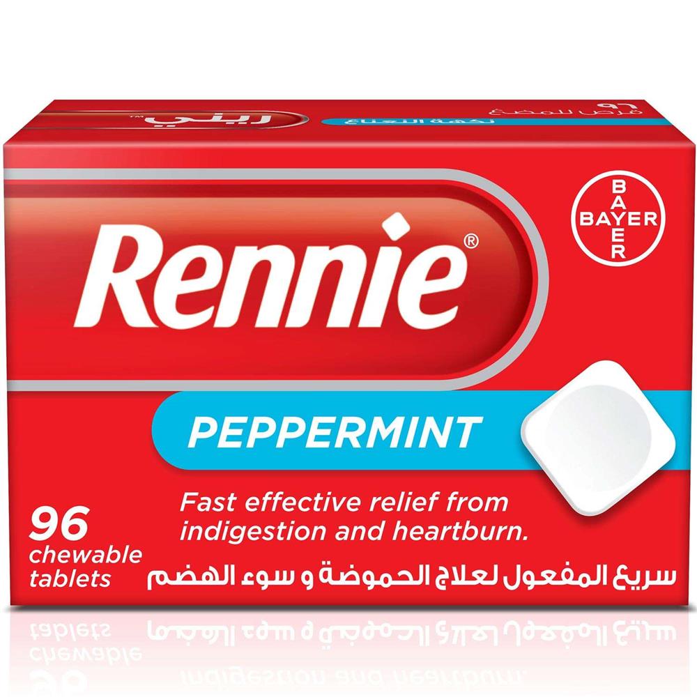 Product Image for Rennie For Heartburn Chewable Peppermint Tablets 96's